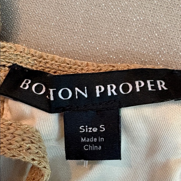 Boston Proper Gold Crochet Open Knit Halter Maxi Dress - size S